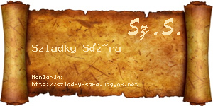 Szladky Sára névjegykártya